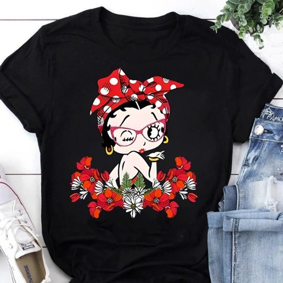 Betty Boop Flower Animation T-Shirt - Picture 3 of 3